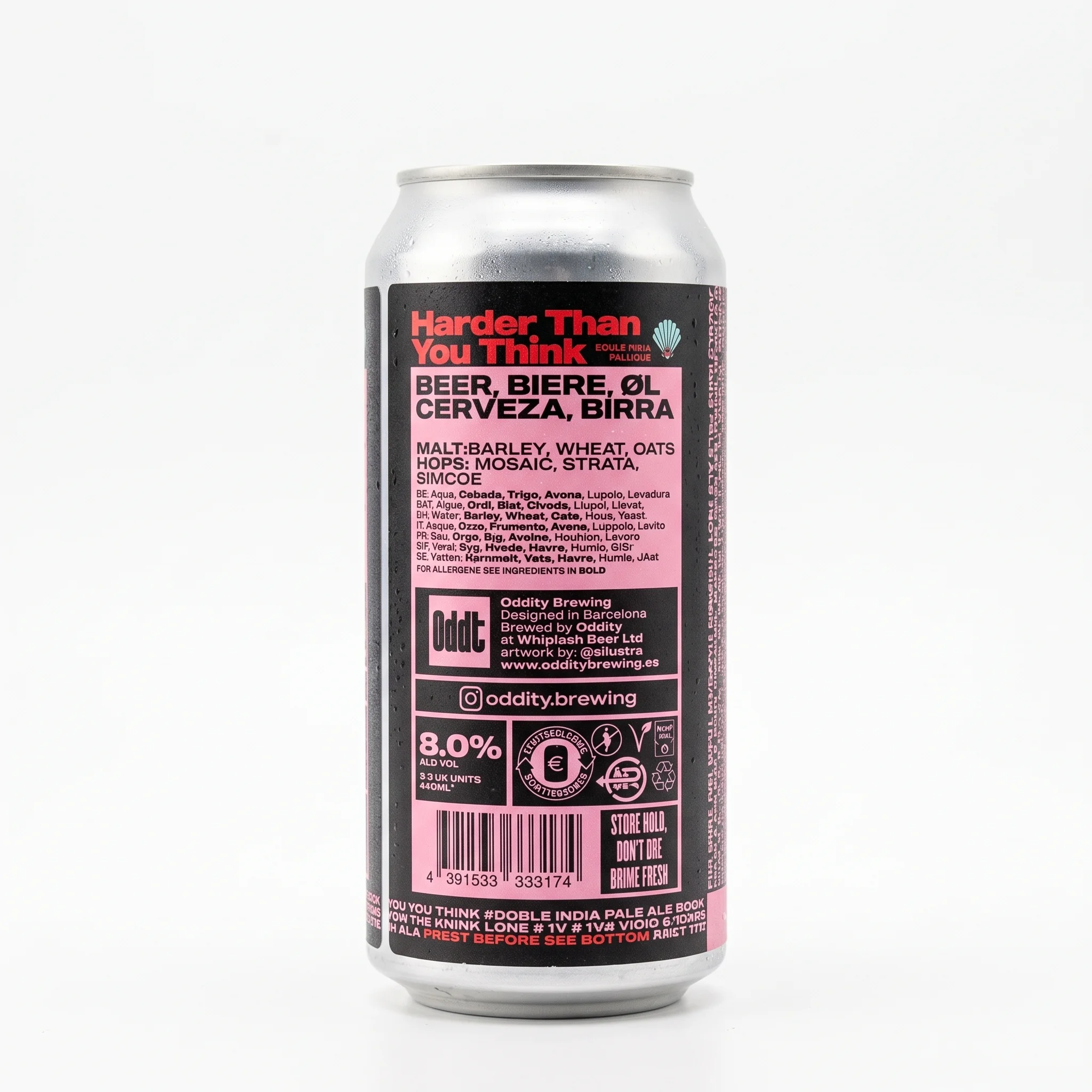 oddity harder than you think doble neipa ingredientes