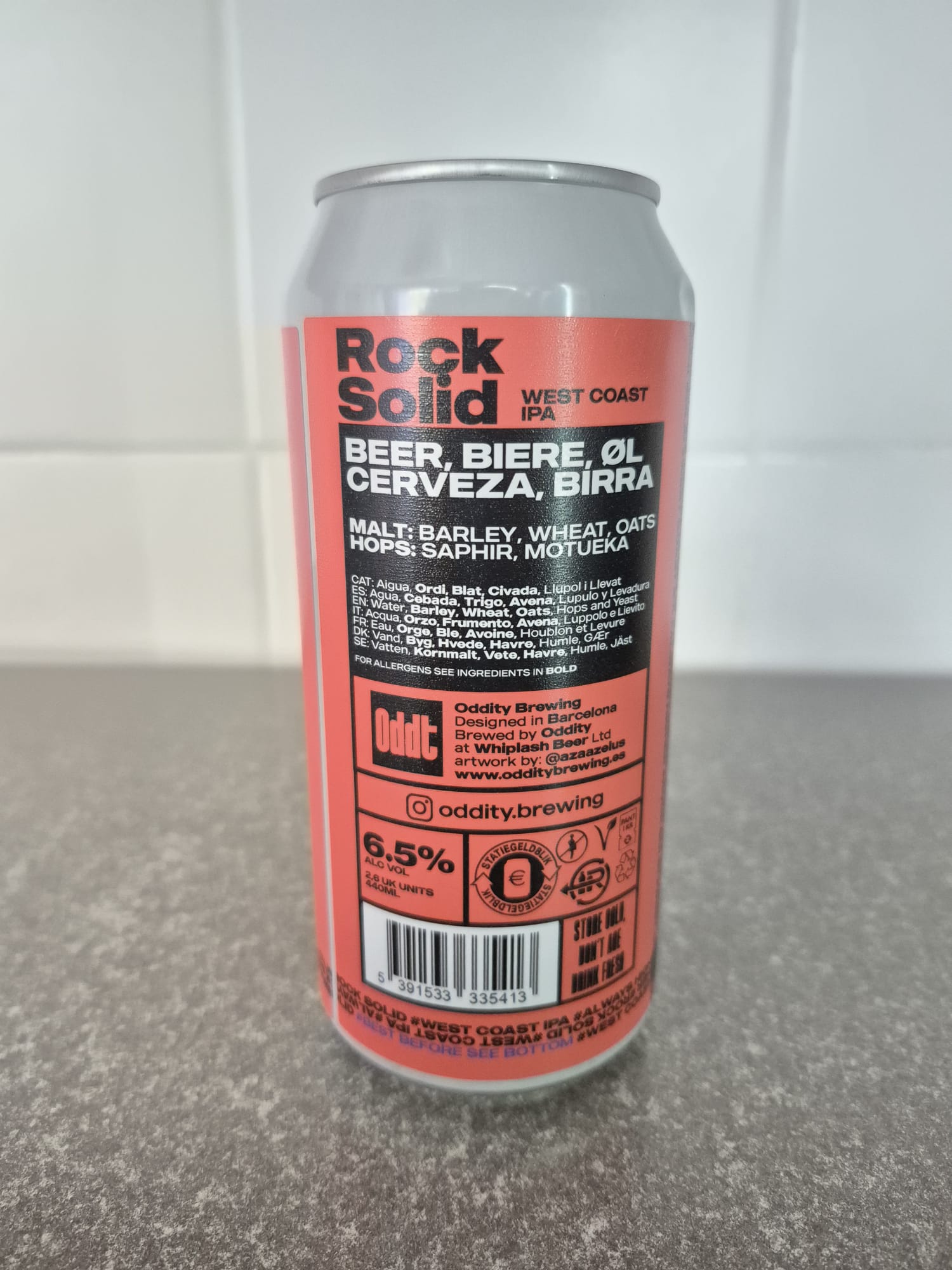 oddity brewing rock solid west coast ipa ingredientes