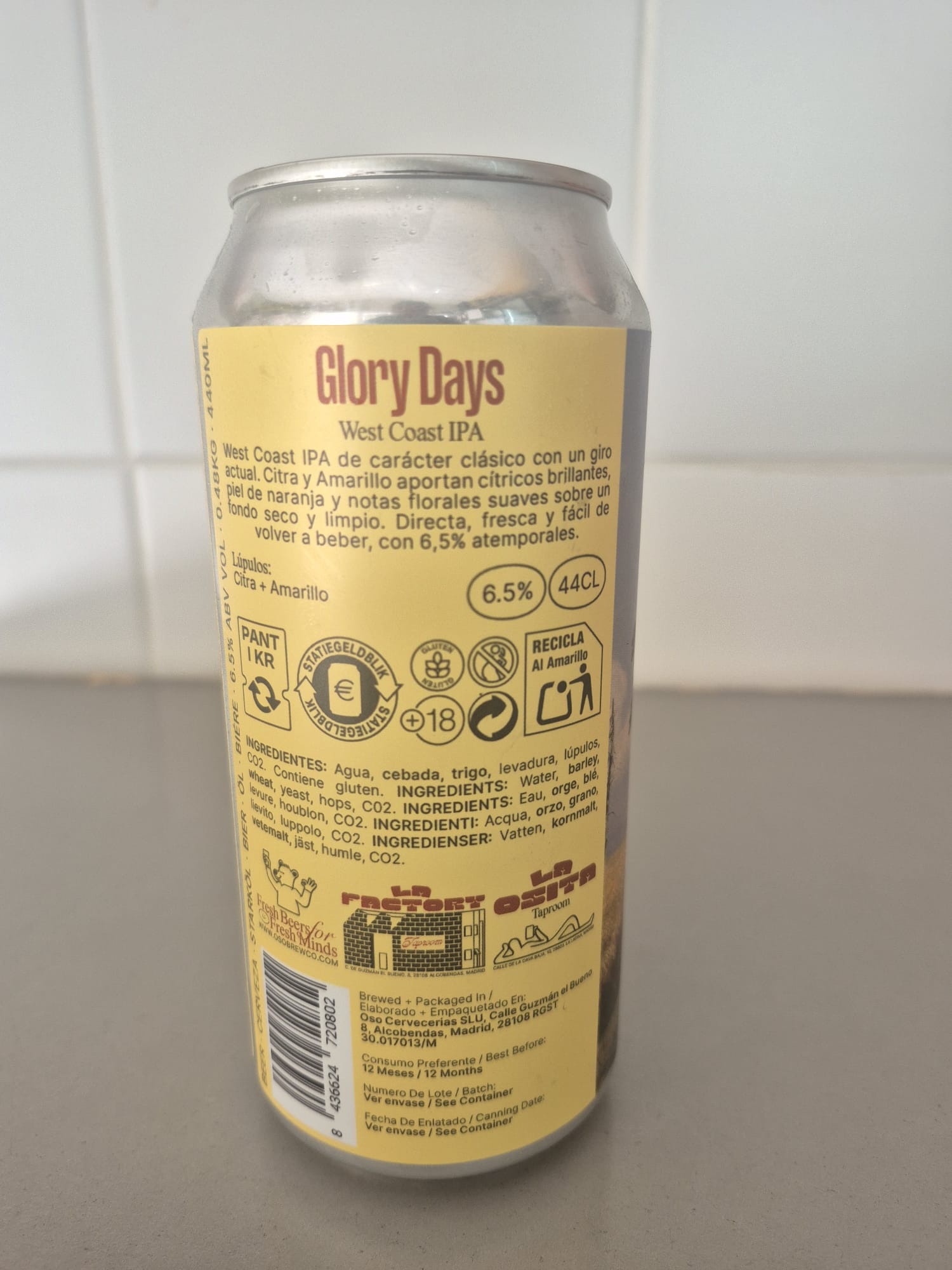 Oso Brew Co - Glory Days | West Coast IPA - Imagen 3