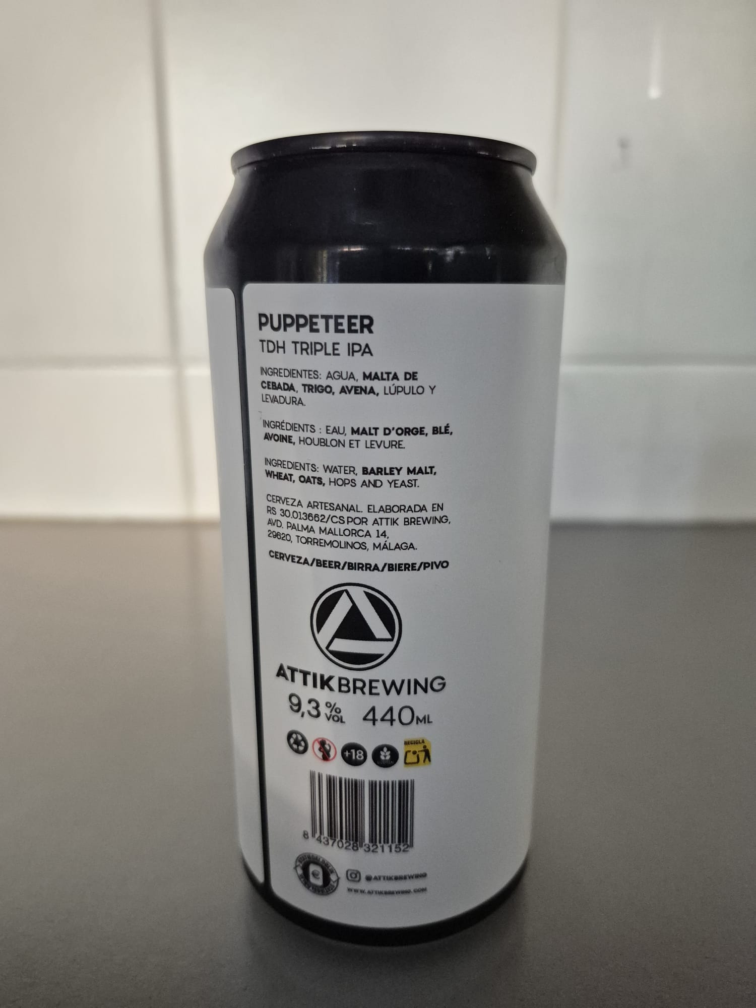 attik puppeteer triple ipa ingredientes