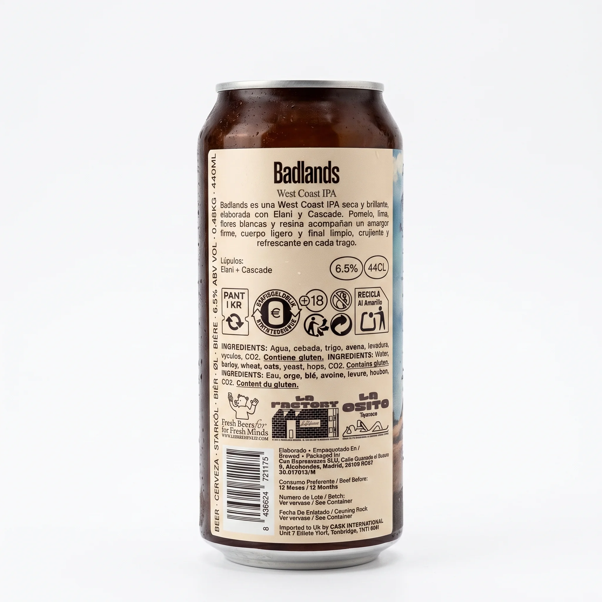 Oso brew badlands west coast ipa ingredientes