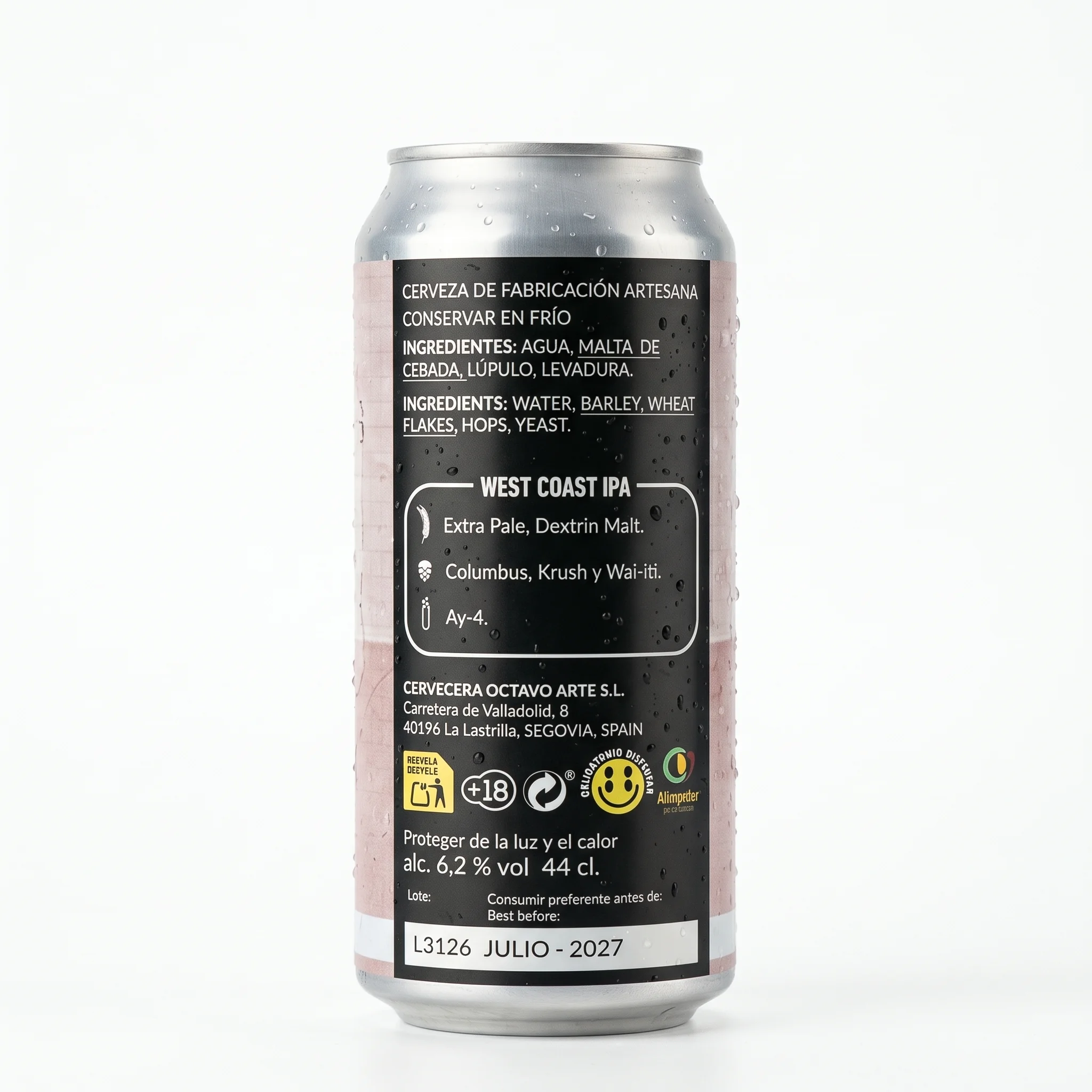 octavo arte tu crush west coast ipa ingredientes